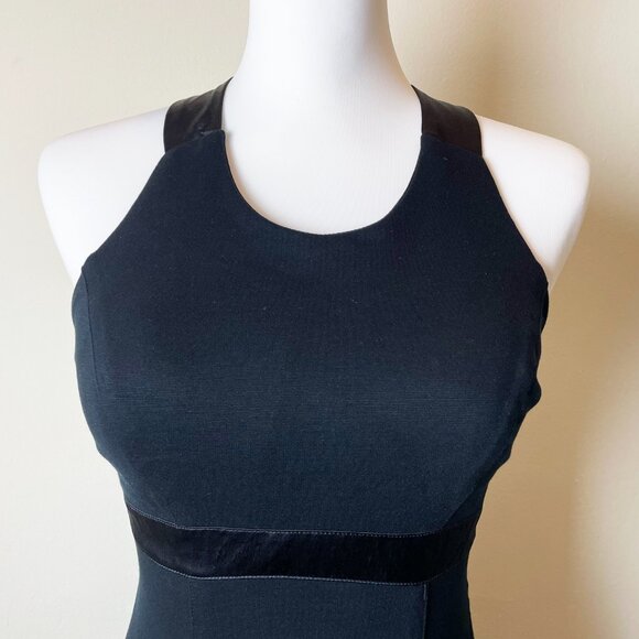 Cache Black Midi Dress | Back Bow & Buttons w/ Satin Trim | Size 4 | EUC - Picture 3 of 12